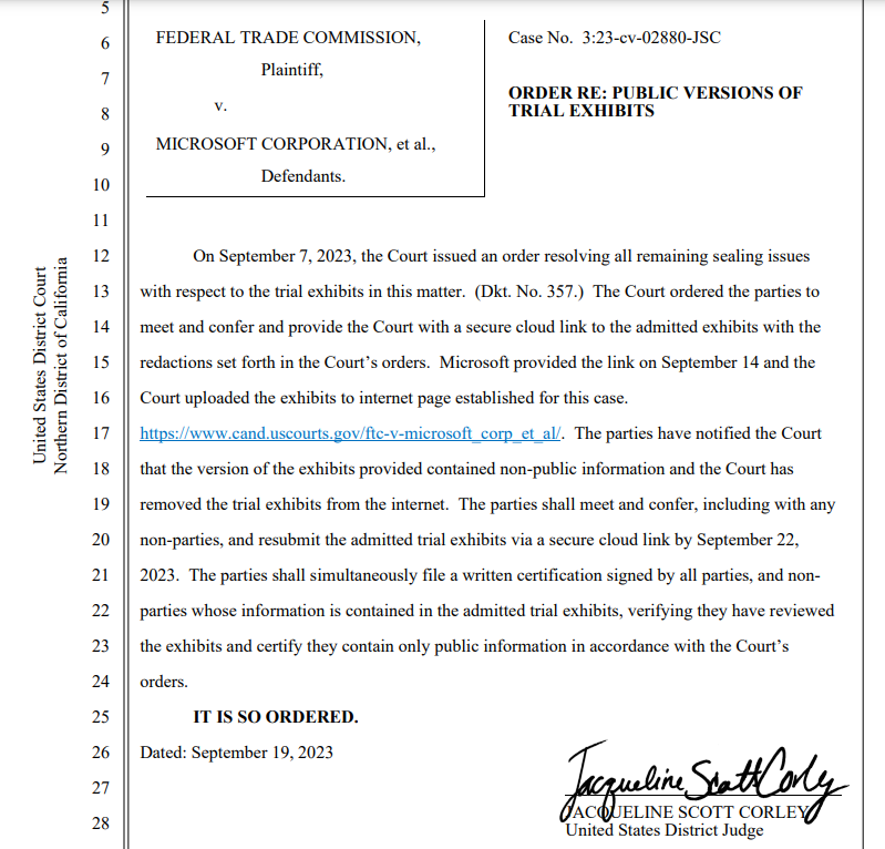 Court order after Microsoft-Xbox leak